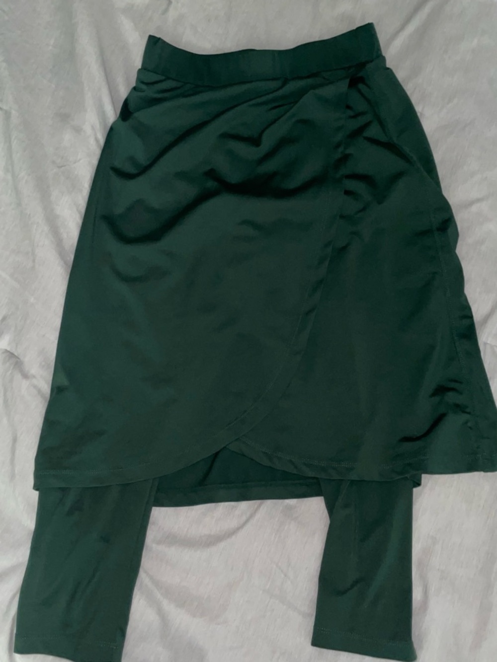 SNOGA Dark Green Wrap-Layer Midi Skirt Size XS